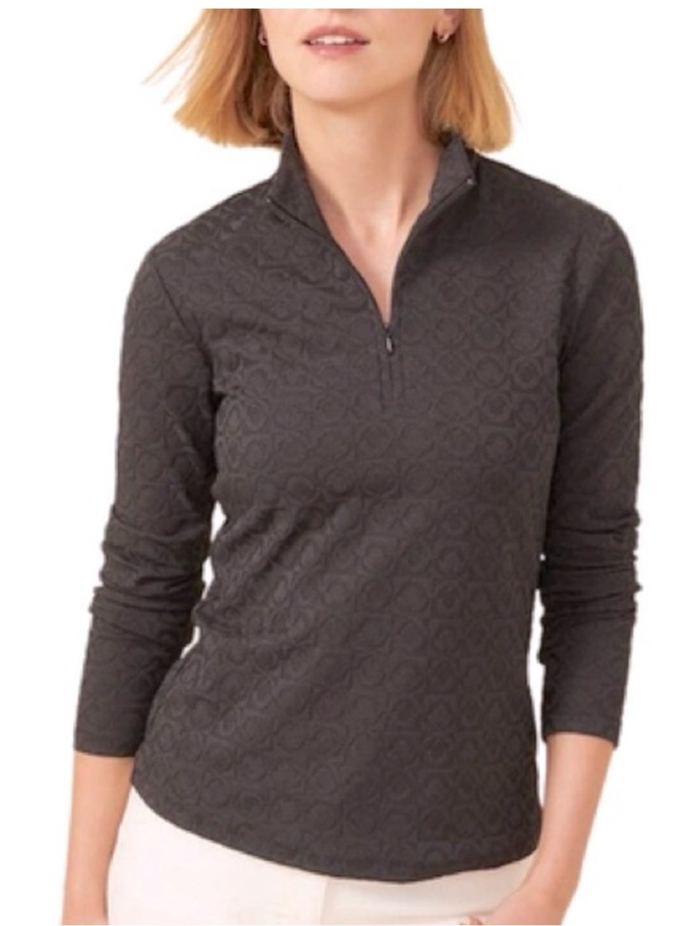 J. McLaughlin Bedford Top Long Sleeve Quarter Zip Size Small